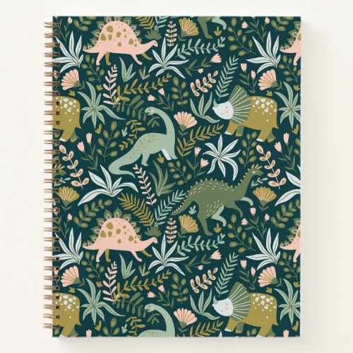 Green Dinosaur Pattern Notebook