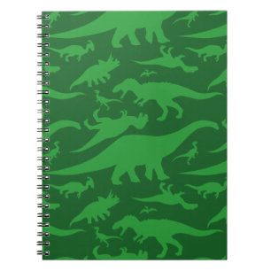Green Dinosaur Pattern Notebook