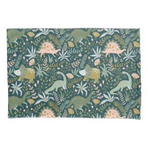Green Dinosaur Pattern Pillow Case