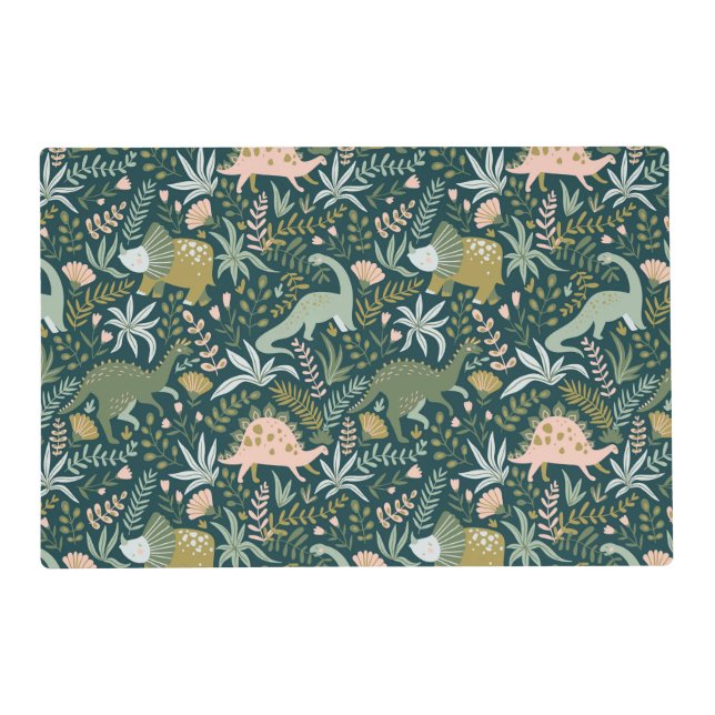 Green Dinosaur Pattern Placemat (Front)