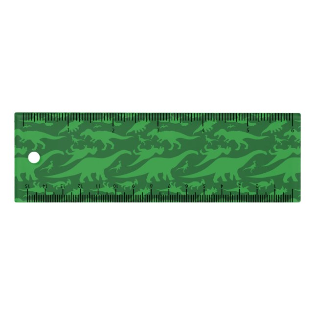 Green Dinosaur Pattern Ruler (Front)