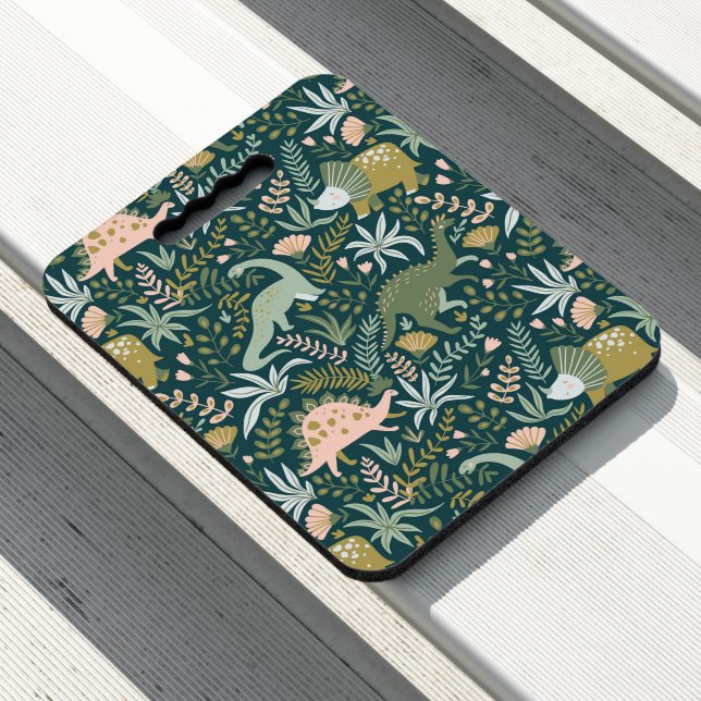 Green Dinosaur Pattern Seat Cushion (In Situ)