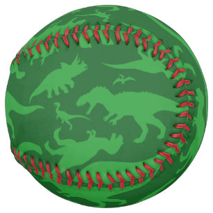 Green Dinosaur Pattern Softball