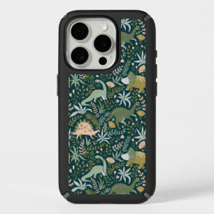 Green Dinosaur Pattern iPhone 15 Pro Case