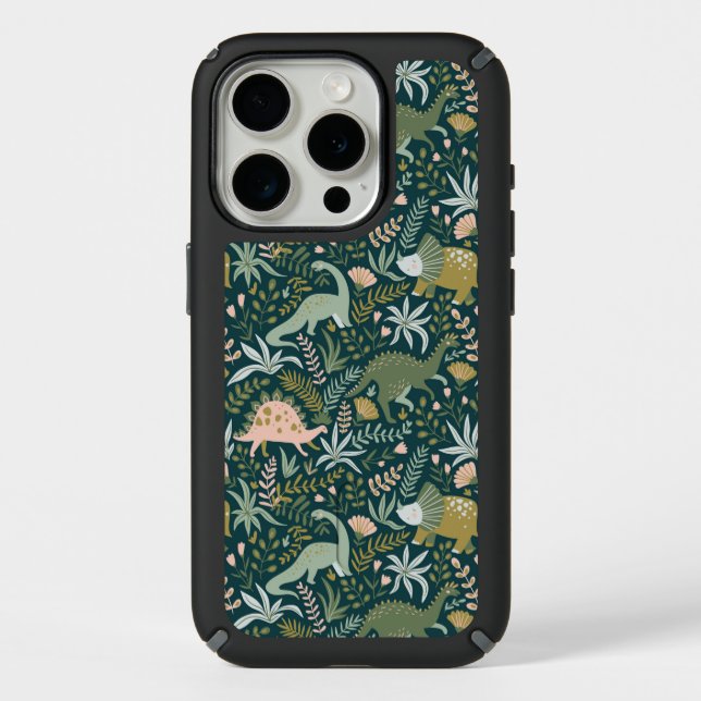 Green Dinosaur Pattern Speck iPhone Case (Front)