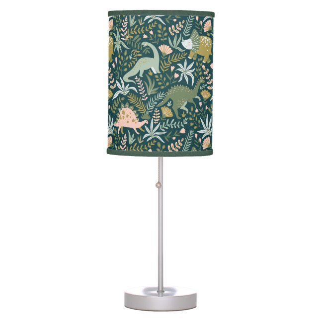 Green Dinosaur Pattern Table Lamp (Front)
