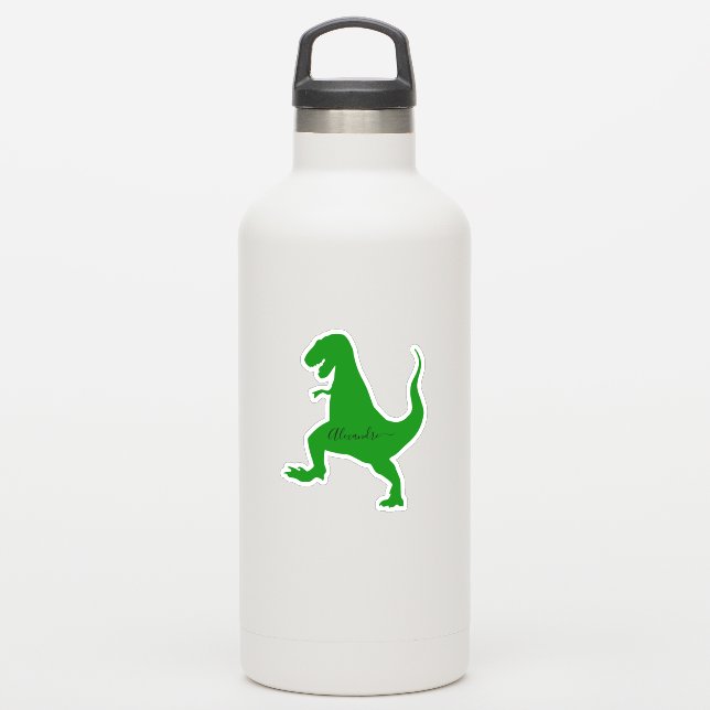 green dinosaur personalized your name sticker (Waterbottle)