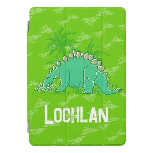 Green dinosaur Stegosaurus custom name iPad Pro Cover