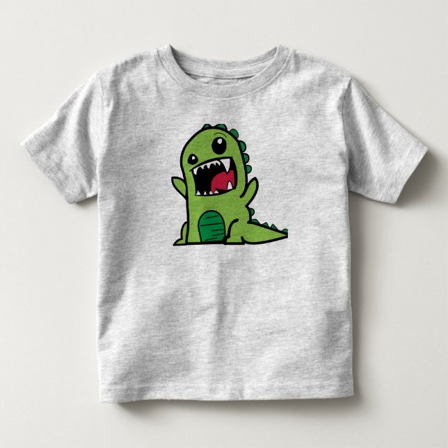 Green Dinosaur toddler dress T-shirt (Front)