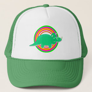 Green Dinosaur Triceratops Trucker Hat