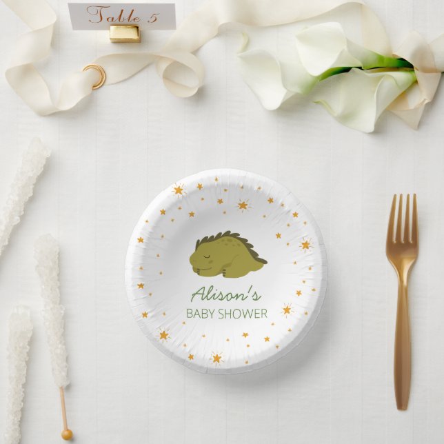 Green Dinosaur Twinkle Star Baby Shower Party  Paper Bowls (Wedding)