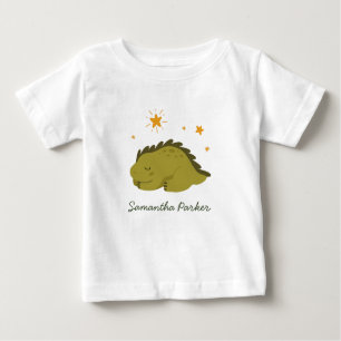 Green Dinosaur Twinkle Star Gender Neutral  Baby T-Shirt