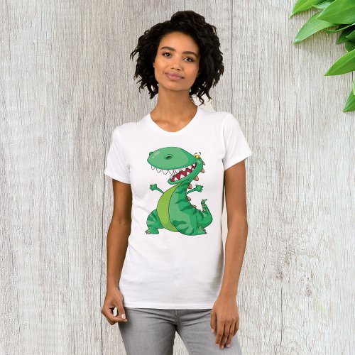 Green Dinosaur Womens T_Shirt