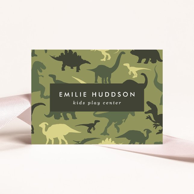 Green Dinosaurs, Kids Play Center, Activity Center Business Card (Creator Uploaded)