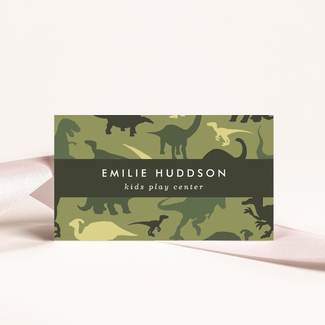Green Dinosaurs, Kids Play Center, Activity Center Business Card (Creator Uploaded)