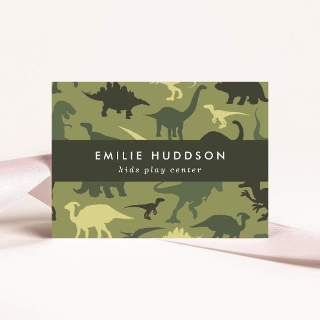 Green Dinosaurs, Kids Play Center, Activity Center Business Card (Creator Uploaded)