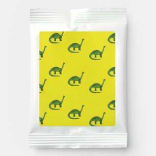 Green dinosaurs on yellow pattern lemonade drink mix