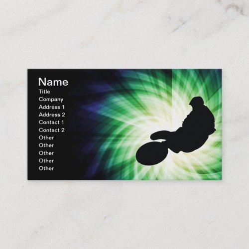 Green Dirt Bike Business Card