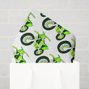 Green Dirt Bike Motorcycle Custom Color Background Tissue Paper