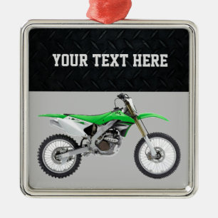 Green Dirt Bike Sports Boy Christmas Boy Metal Ornament