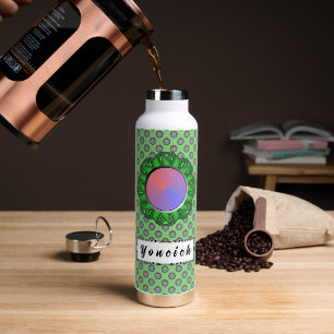Green Disc Ribbon by Kenneth Yoncich Water Bottle