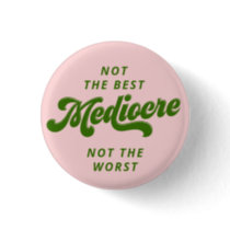 Green Disco Lettering Mediocre Button