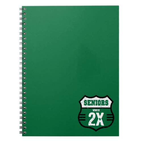 Green Distressed Seniors Road Sign Notebook