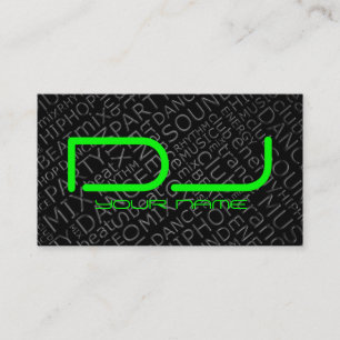 Green DJ Business Card with Cool Background