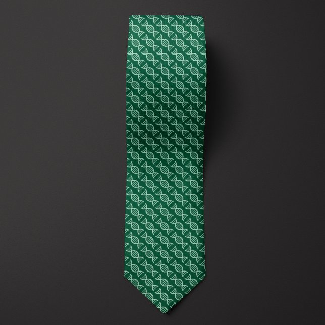 Green DNA Double Helix Pattern  Neck Tie (Creator Uploaded)