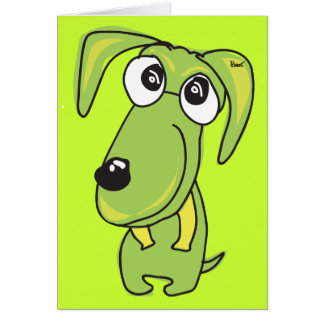 Green Dog Blank Card