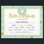Green Dog Paw Clip Art Puppy Birth Certificate<br><div class="desc">No matter the size of the milestone, celebrate it as if it’s the biggest ever. Our Green Dog Paw Clip Art Puppy Birth Certificate was crafted with these sentiments. Animals are more than man’s best friend; they are family. This product is perfect for pet lovers everywhere. Our Green Dog Paw...</div>