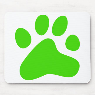 Green Dog Paw Mouse Pad