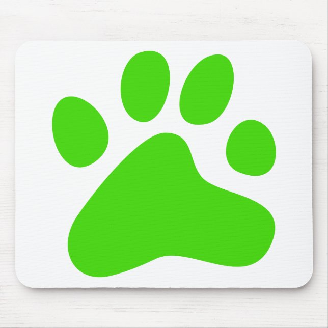 Green Dog Paw Mouse Pad (Front)
