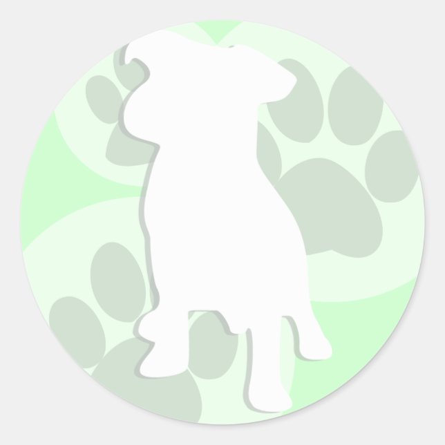 Green Dog Silhouette Stickers (Front)