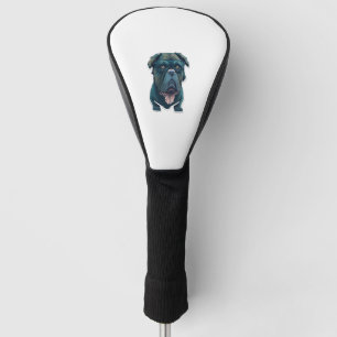 Green dog with glasses golf head cover