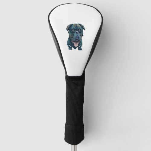 Green dog with glasses  golf head cover