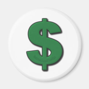 Green Dollar Sign Magnet