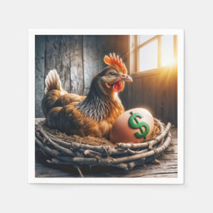 Green Dollar Sign On an Egg Napkins