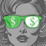 Green Dollar Signs In Your Eyes Retro Sunglasses at Zazzle