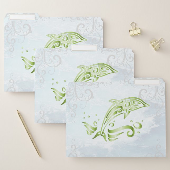 Green Dolphin File Folders (Set)
