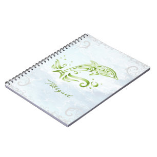 Green Dolphin Personalized Notebook