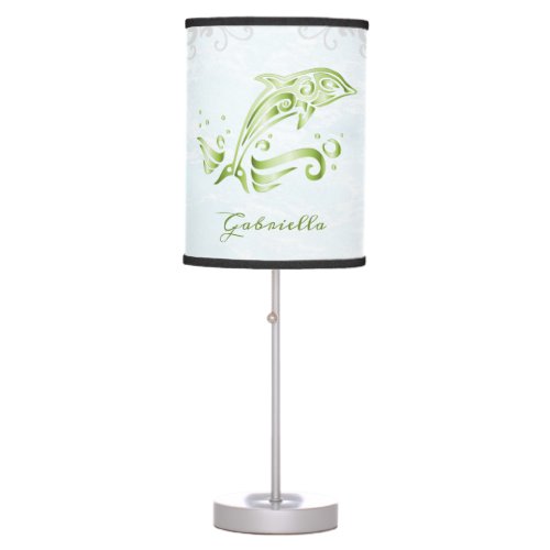 Green Dolphin Personalized Table Lamp