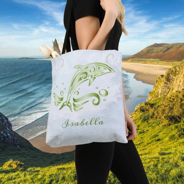 Green Dolphin Personalized Tote Bag (Green Dolphin Personalized Tote Bag)