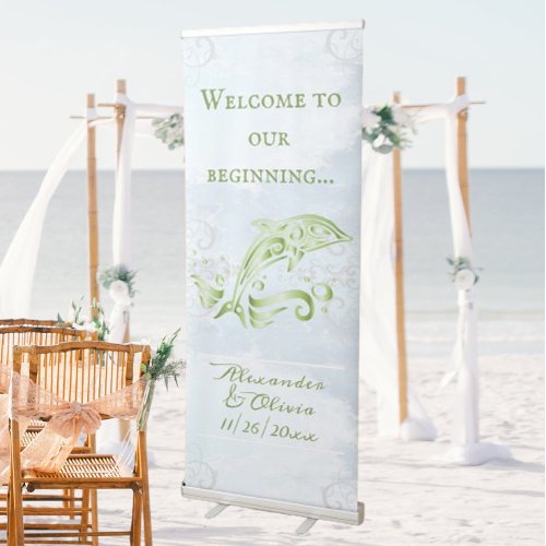 Green Dolphin Wedding Welcome Banner