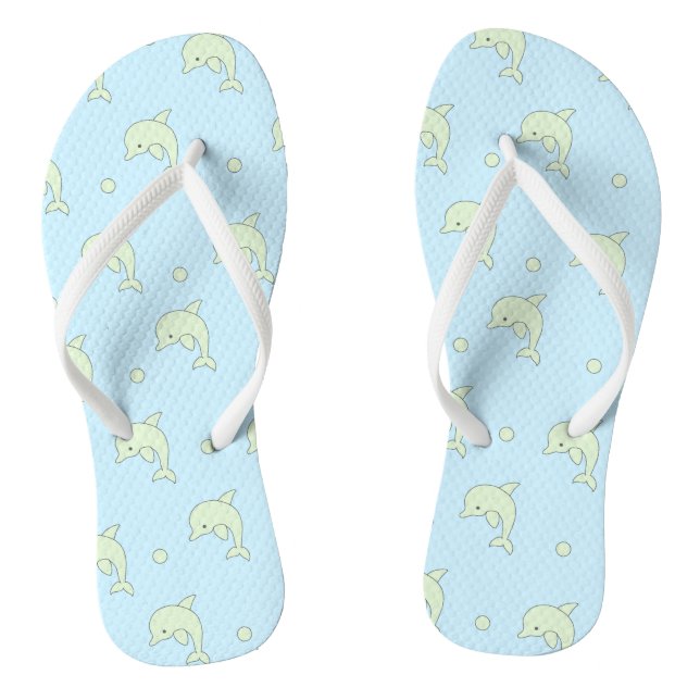 Green Dolphins Flip Flops (Footbed)