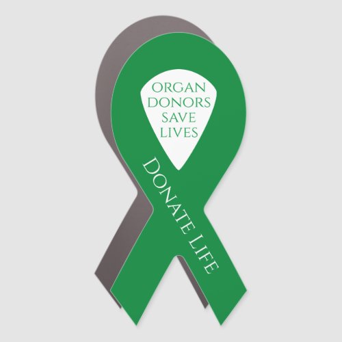 Green Donate Life Ribbon Car Magnet