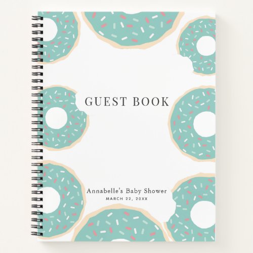 Green Donut Baby Shower Sprinkle Notebook