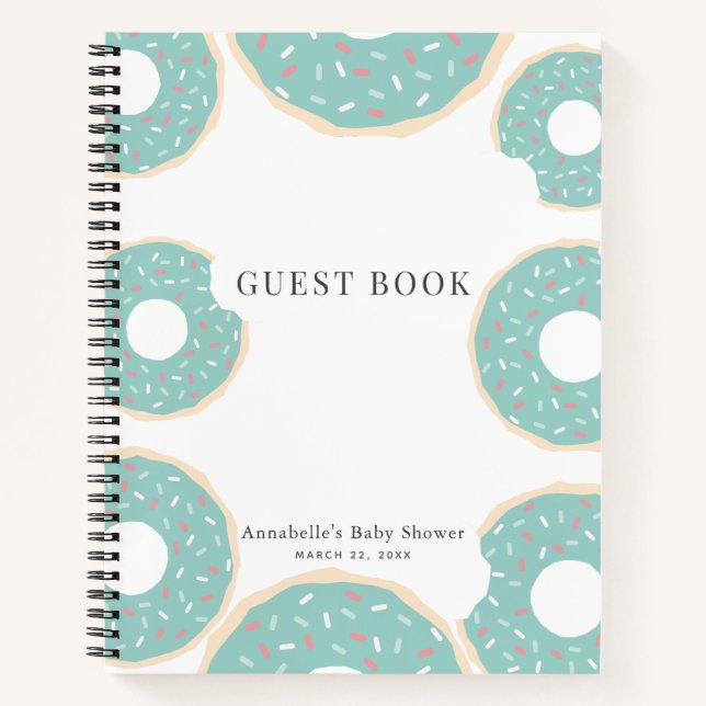 Green Donut Baby Shower Sprinkle Notebook (Front)