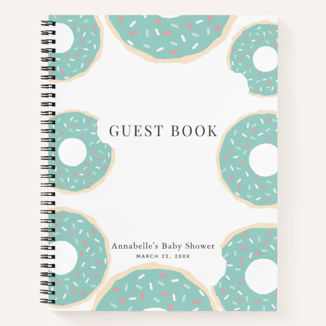 Green Donut Baby Shower Sprinkle Notebook | Zazzle