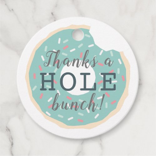 Green Donut Baby Shower Thank You Favor Tags
